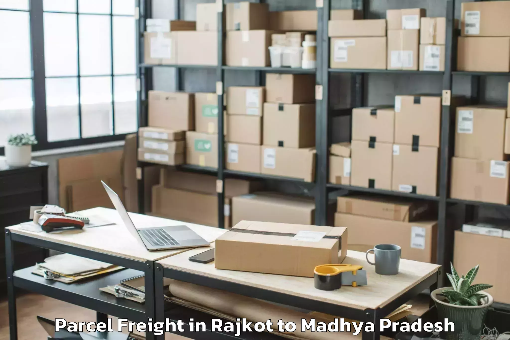 Expert Rajkot to Bhopal Airport Bho Parcel Freight